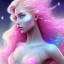 Placeholder: one big crystal glitter pink blue subtle galactic fairy in a galactic ambiance,glitter bikini, long blond hair down to the ground,transparent petals,blue eyes,delicate colors in the foreground, full of details, smooth，soft pink violet light atmosphere, light effect，vaporwave colorful, concept art, smooth, extremely sharp detail, finely tuned detail, ultra high definition, 8 k, unreal engine 5, ultra sharp focus