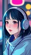 Placeholder: wallpaper,nice girl with headphone