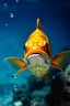 Placeholder: beautiful golden fish front of abserver