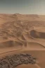 Placeholder: fantasy, ancient, chinese town, desert, dune, crater, sand strom, destroyed chinese houses