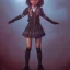 Placeholder: Jenna ortega as wednesday with black school uniform, seifuku, pleated dress, overknee socks, painted by artgerm and tom bagshaw, fantasy art, dramatic lighting, highly detailed oil painting, volumetric lighting