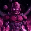 Placeholder: Galactus without a head holds his helmet in his hands, the background is the universe