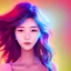 Placeholder: 8k 4d realistic beautiful k pop girl with glowing hair illustration