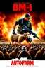 Placeholder: "Create a 90s-style action movie poster titled 'AUTOfarm. Include the (subtitle 'BMI - BMI Suckin-p-p' prominently) Feature a heroic mechanic battling thousands of people with a spanner, and in the background, show a sheep holding a machine gun. The scene should be intense and dynamic, capturing the high-energy and gritty aesthetic of classic 90s action films.