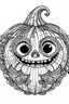 Placeholder: Jack o lantern. Outline, sketch style, only use outline, mandala style, clean line art, white background, no shadows, no clear wall, coloring page.