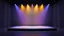Placeholder: empty modern art stage with gray dark yellow blueish violet theme 3d recursive fractal background modern dynamic multy color lights,modern decoration