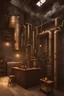 Placeholder: small steampunk brewery in small stone haus