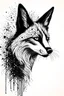 Placeholder: Black and white abstract fox