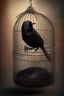 Placeholder: burung yang berwarna coklat hitam dalam kurung burungimaginisasi non realistik