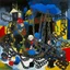 Placeholder: A black spongy fortress filled with chains painted by Wassily Kandinsky