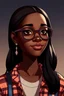 Placeholder: Nerdy brown skin girl with straight hair