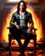 Placeholder: "matt mercer sitting in a comfy chair by a fireplace, beautiful eyes, full-scale head and shoulders portrait, 8k resolution concept art portrait by Greg Rutkowski, Artgerm, WLOP, Alphonse Mucha dynamic lighting hyperdetailed intricately detailed Splash art trending on Artstation triadic colors Unreal Engine 5 volumetric lighting Splash art fantasy