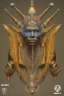 Placeholder: Aztec male African Egyptian alien, cracks in the voodoo head, wicked, eyes, crown, Elephant, 8k, finely detailed, photo realistic, tiger turquoise skull head gold dragon space alien snow skeleton gold hornytoad silver crown silver eyes