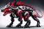 Placeholder: big dinosaur robot with black and red color schemes, in the style of fairy academia, hard-edge style, agfa vista, dynamic pose, oshare kei, hurufiyya, rtx, close picture, intricate details, highly detailed, high details, detailed portrait, masterpiece,ultra detailed, ultra quality