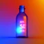 Placeholder: A digital message in a glass bottle. The message is the creation of artificial intelligence.