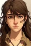 Placeholder: jojos style brown mullet girl character