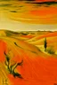 Placeholder: A golden dry desert painted by Pablo Picasso