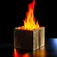 Placeholder: A box on fire