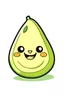 Placeholder: chibi cartoon avocado smiling face with white background