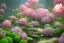 Placeholder: big pink FLOWERS, RIVER RAIN FOREST, trending on artstation, lights unity engine