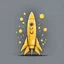 Placeholder: yellow rocket cartoon stylized