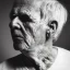 Placeholder: moody charcoal side profile portrait of an old man, side on profile, studio photography, artistic black and white profile photograph, delicate, highly detailed, chiaroscuro, beautiful composition, delicate arrangement, aesthetic, soft lighting, tender