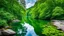 Placeholder: A peaceful scene of a river flowing through a lush, green forest. The water is calm, and the surrounding trees and bushes create a picturesque, natural environmen.