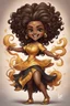 Placeholder: A fearless curvy dark-skinned airbrushed chibi swishes her lion tail excitedly, wearing a dress decorated with the Leo astrology symbol. With mane-like hair wild with curls, she smiles wide, showing off fangs. She stands arms and legs spread, steadfast as a lioness, demonstrating Leo courage and leadership.