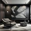 Placeholder: Armani-style interior with an abstract painting on the wall