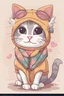 Placeholder: Cute cat in clothe,, cartoon