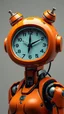 Placeholder: orange woman robot clock