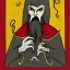 Placeholder: Vampire with yellow eyes with Cthulhu tentacle beard grey skin and vampire fangs and vampire bat nose as a Russian Orthodox