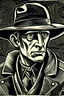 Placeholder: Linocut noir detective