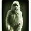 Placeholder: Polaroid picture of Big foot, ultra realistic, shady