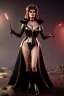 Placeholder: Raquel Welch as evil queen in black leather gown, angry, busty, curvey, cleavage, unreal 5, octane render, cinema4d, dynamic lighting, dramatic lighting, 4k, redshift render, highly detailed, hyper realistic