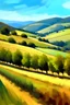 Placeholder: napa vineyard with rolling hills impressionistic