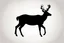 Placeholder: silhouette of a male deer, black on white, vector clipart