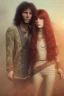 Placeholder: Jim Morrison and Pamela Courson ,music, ignoreNSFW, watermark, bohemian style , blurry,beautiful,elegant,roses, fantasy