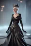 Placeholder: Carmen Dell`orifice as evil queen in black leather gown, angry, busty, curvey, cleavage, unreal 5, octane render,cinema4d, dynamic lighting, dramatic lighting, 4k, redshift render, highly detailed, hyper realistic