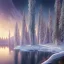 Placeholder: the most beautiful, stunning, magical winter forest surrounding reflective lake and vibrant, brilliant northern lights filling the sky, high-quality, fine-detail, 8k resolution, photorealistic, extremely intricate, digital art, detailed matte, volumetric lighting, dynamic lighting, brian froud, howard lyon, selina french, anna dittmann, annie stokes, lisa parker, greg rutowski,