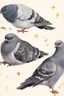 Placeholder: Pigeon. 19th painting