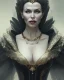 Placeholder: old evil queen in black leather gown, volouptous, busty, cleavage, angry, emperious, 8k resolution concept art portrait by Greg Rutkowski,