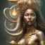 Placeholder: ssango fantasy, fantasy magic, intricate, sharp focus, illustration, highly detailed, digital painting, concept art, matte, artgerm and paul lewin and kehinde wiley, masterpiece silver elephant head bronze Asian African girl nice breast Hawaiian hair turquoise golden waves