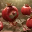 Placeholder: Pomegranate with skin made of fire and seeds made of sparkling white diamonds, with full details, fantasy, fantasy, 8k, 16k