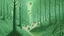 Placeholder: A mint colored forest with insects painted by Rene Magritte