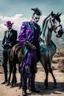 Placeholder: full figure hi tech colombian cyber punk mafia on sicilia with some joker wild horses