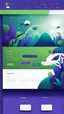 Placeholder: simple art style that show webiste's home page use bright green and dark blue-purple