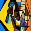 Placeholder: picasso abstract brown woman lying more cubism