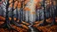 Placeholder: acrylic painted realistic creepy autumn forest