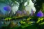 Placeholder: Immersive​ fantasy elven town city in the deep forest with ancient elder tree beautiful blossom nature river 4k full hd